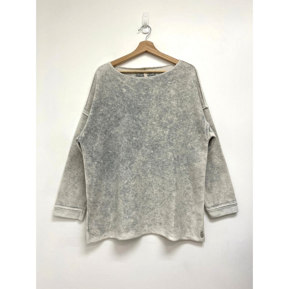 Free People FP Movement Oversized Boxy Acid Wash Terry Distressed Sweatshirt - S